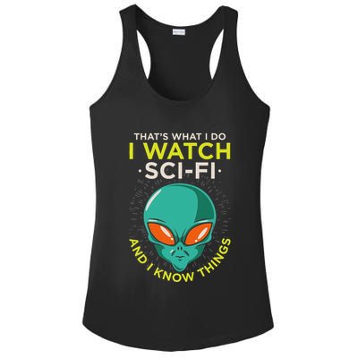 I Watch Sci Fi And I Know Things Ladies PosiCharge Competitor Racerback Tank