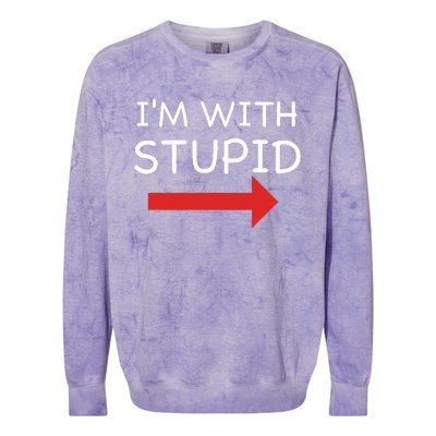 IM With Stupid Funny Colorblast Crewneck Sweatshirt