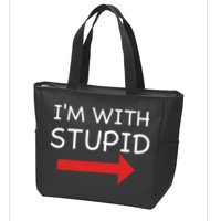 IM With Stupid Funny Zip Tote Bag