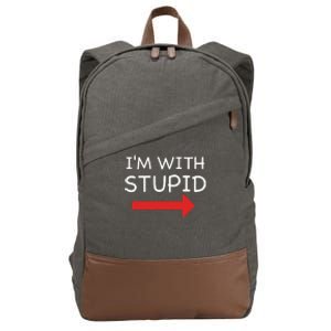 IM With Stupid Funny Cotton Canvas Backpack