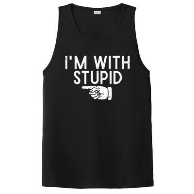 IM With Stupid Left Pointing Hand Funny Friend Or Family PosiCharge Competitor Tank