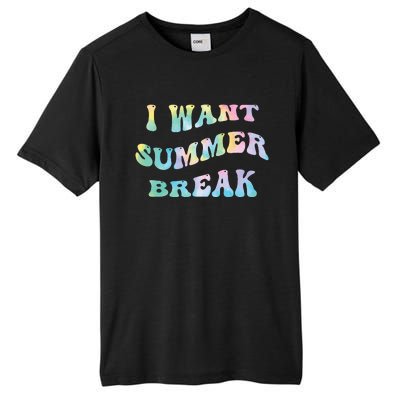 I Want Summer Break Teacher Last Day Of School Groovy Tall Fusion ChromaSoft Performance T-Shirt