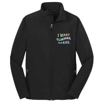 I Want Summer Break Teacher Last Day Of School Groovy Core Soft Shell Jacket