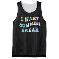 I Want Summer Break Teacher Last Day Of School Groovy Mesh Reversible Basketball Jersey Tank