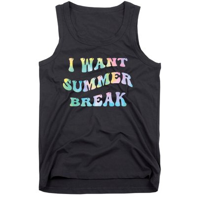 I Want Summer Break Teacher Last Day Of School Groovy Tank Top