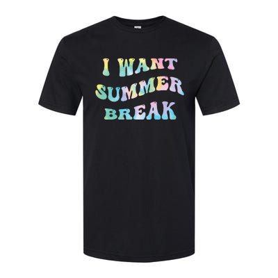 I Want Summer Break Teacher Last Day Of School Groovy Softstyle CVC T-Shirt