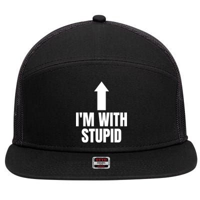 Im With Stupid 7 Panel Mesh Trucker Snapback Hat