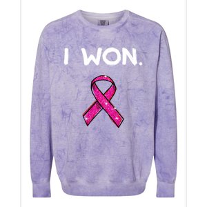 I Won Survivors Gift Breast Cancer Awareness Cute Gift Pink Meaningful Gift Colorblast Crewneck Sweatshirt