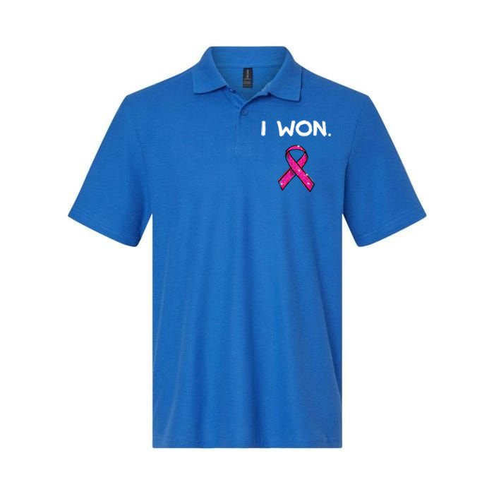 I Won Survivors Gift Breast Cancer Awareness Cute Gift Pink Meaningful Gift Softstyle Adult Sport Polo