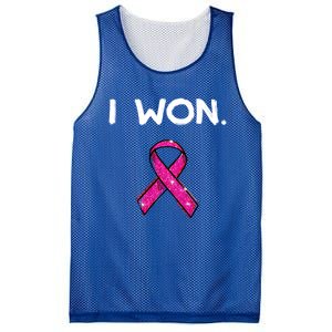 I Won Survivors Gift Breast Cancer Awareness Cute Gift Pink Meaningful Gift Mesh Reversible Basketball Jersey Tank