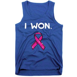 I Won Survivors Gift Breast Cancer Awareness Cute Gift Pink Meaningful Gift Tank Top