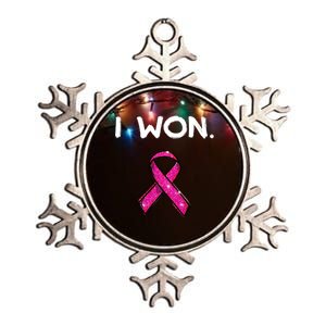 I Won Survivors Gift Breast Cancer Awareness Cute Gift Pink Meaningful Gift Metallic Star Ornament