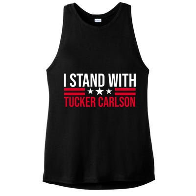 I Stand With Tucker Carlson Ladies PosiCharge Tri-Blend Wicking Tank