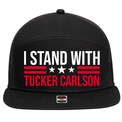 I Stand With Tucker Carlson 7 Panel Mesh Trucker Snapback Hat