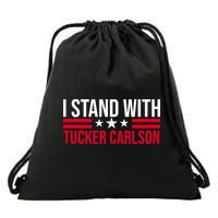 I Stand With Tucker Carlson Drawstring Bag