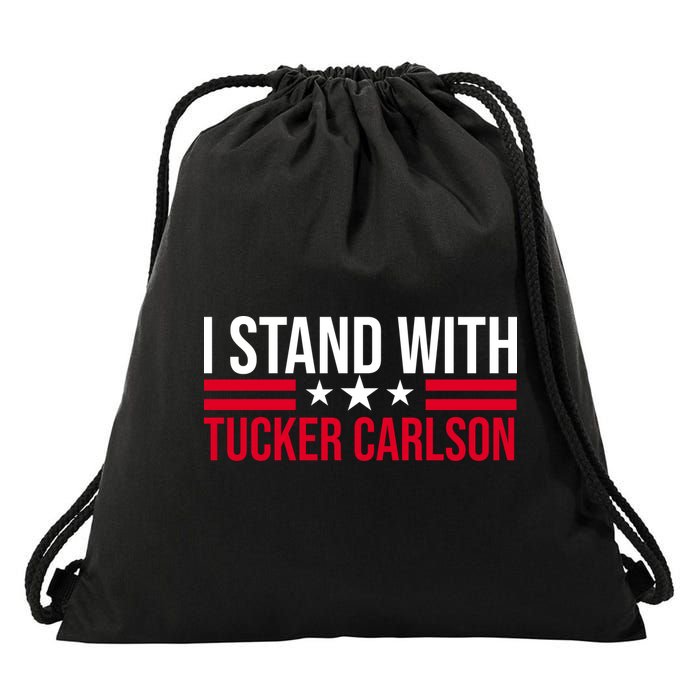 I Stand With Tucker Carlson Drawstring Bag
