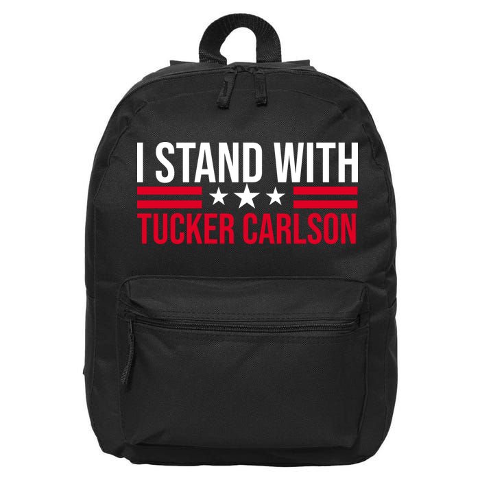 I Stand With Tucker Carlson 16 in Basic Backpack