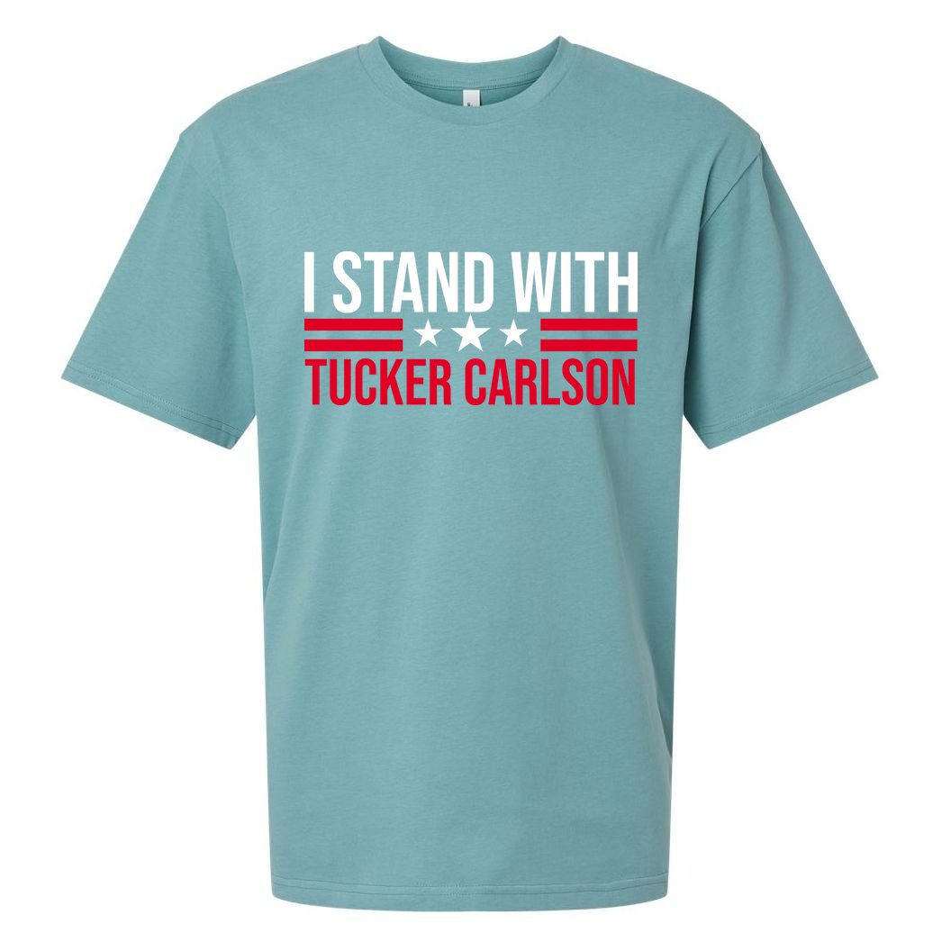 I Stand With Tucker Carlson Sueded Cloud Jersey T-Shirt