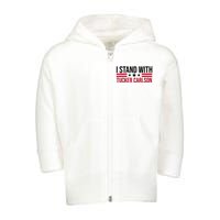 I Stand With Tucker Carlson Toddler Zip Fleece Hoodie