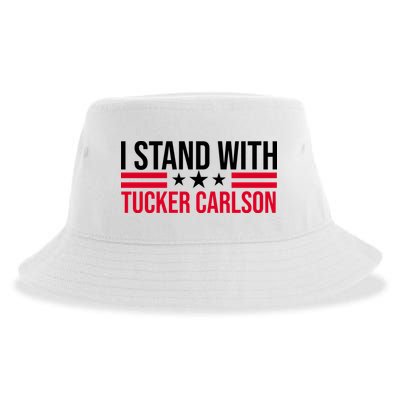 I Stand With Tucker Carlson Sustainable Bucket Hat