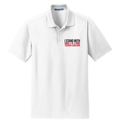 I Stand With Tucker Carlson Dry Zone Grid Polo