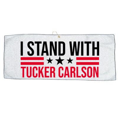 I Stand With Tucker Carlson Large Microfiber Waffle Golf Towel
