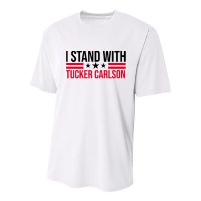 I Stand With Tucker Carlson Youth Performance Sprint T-Shirt
