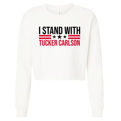 I Stand With Tucker Carlson Cropped Pullover Crew
