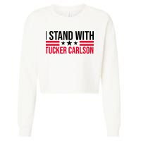 I Stand With Tucker Carlson Cropped Pullover Crew