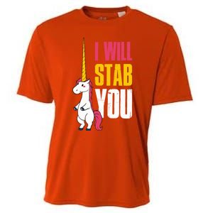 I Will Stab You Unicorn Cool Gift Cooling Performance Crew T-Shirt