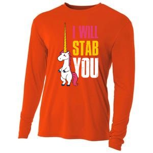 I Will Stab You Unicorn Cool Gift Cooling Performance Long Sleeve Crew