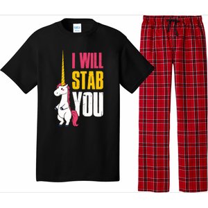 I Will Stab You Unicorn Cool Gift Pajama Set