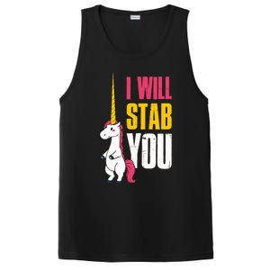 I Will Stab You Unicorn Cool Gift PosiCharge Competitor Tank