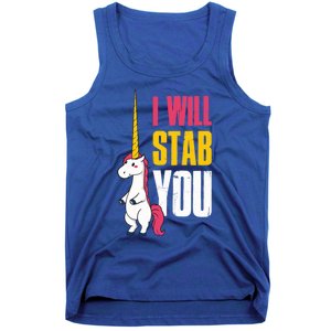 I Will Stab You Unicorn Cool Gift Tank Top