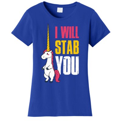 I Will Stab You Unicorn Cool Gift Women's T-Shirt