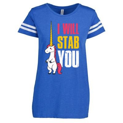 I Will Stab You Unicorn Cool Gift Enza Ladies Jersey Football T-Shirt