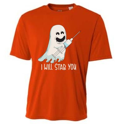 I Will Stab You Cool Halloween Nurse Ghost Boo Gift Cooling Performance Crew T-Shirt