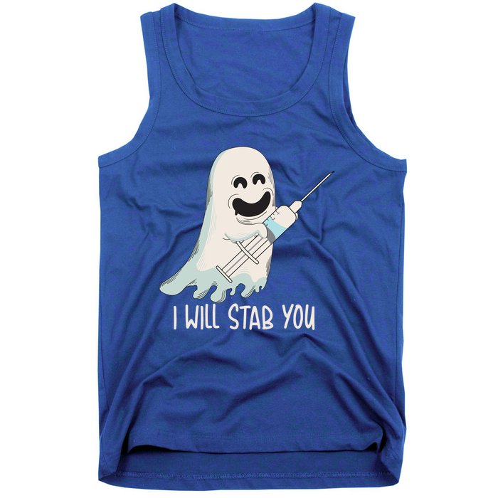 I Will Stab You Cool Halloween Nurse Ghost Boo Gift Tank Top