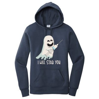 I Will Stab You Cool Halloween Nurse Ghost Boo Gift Women's Pullover Hoodie