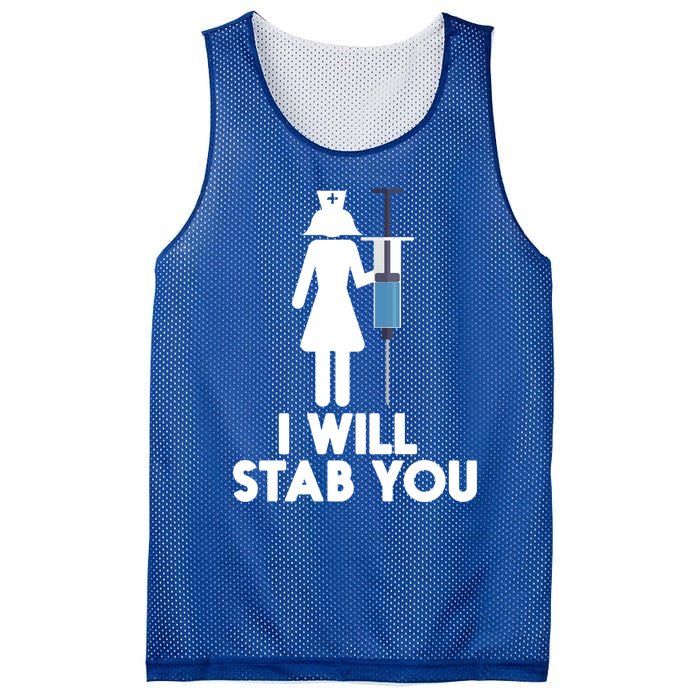 I Will Stab You Funny Graduating Nurse Gift Mesh Reversible Basketball Jersey Tank