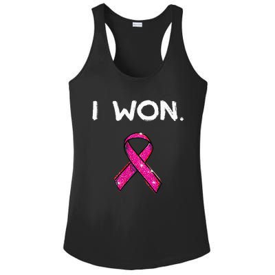 I Won Survivors Breast Cancer Awareness Ladies PosiCharge Competitor Racerback Tank