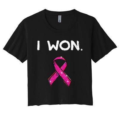 I Won Survivors Breast Cancer Awareness Women's Crop Top Tee