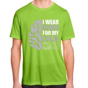 I Wear Silver For My Dad Parkinsons Awareness Adult ChromaSoft Performance T-Shirt