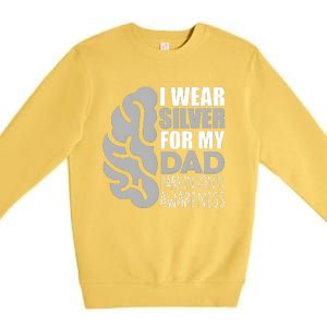 I Wear Silver For My Dad Parkinsons Awareness Premium Crewneck Sweatshirt