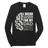 I Wear Silver For My Dad Parkinsons Awareness Long Sleeve Shirt