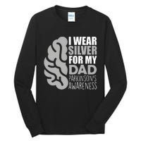 I Wear Silver For My Dad Parkinsons Awareness Tall Long Sleeve T-Shirt