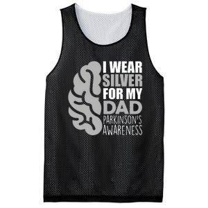 I Wear Silver For My Dad Parkinsons Awareness Mesh Reversible Basketball Jersey Tank