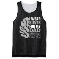 I Wear Silver For My Dad Parkinsons Awareness Mesh Reversible Basketball Jersey Tank