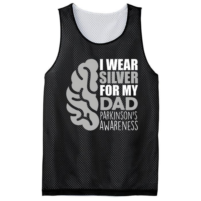 I Wear Silver For My Dad Parkinsons Awareness Mesh Reversible Basketball Jersey Tank