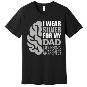 I Wear Silver For My Dad Parkinsons Awareness Premium T-Shirt